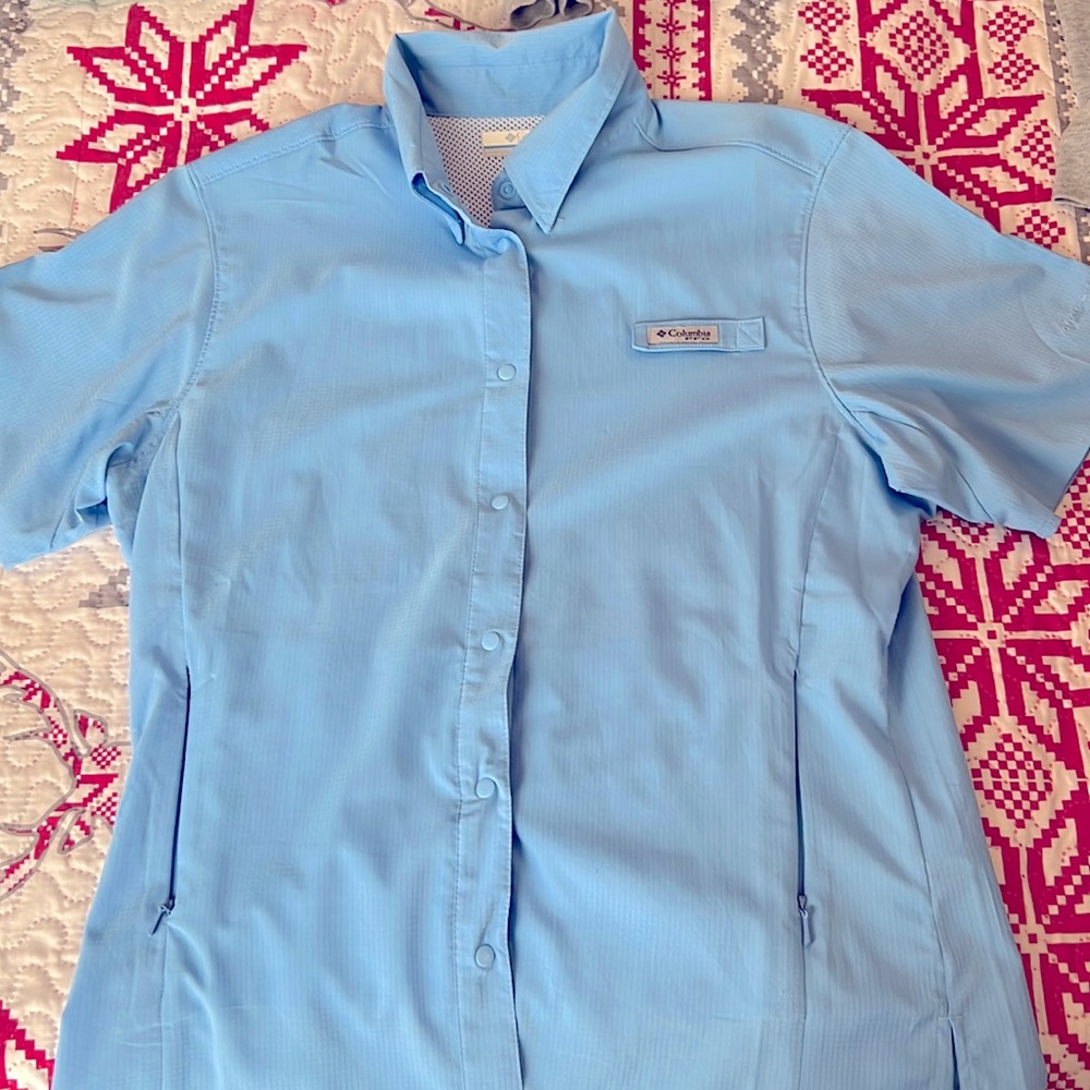 Baby Blue Columbia (PFG) Button Up